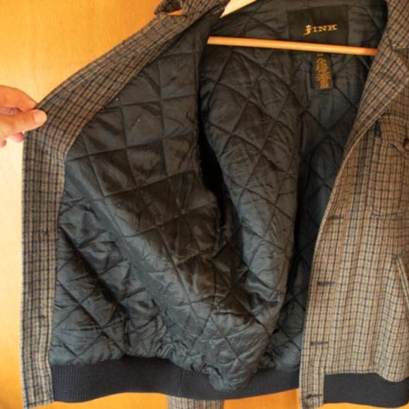 Fink Navy Wool Bomber Jacket mens M - Picture 2 of 11